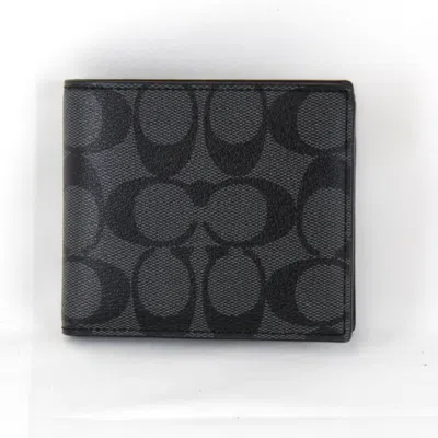 Pre-owned Coach Signature Black Signature Line Wallet (bi-fold) ()