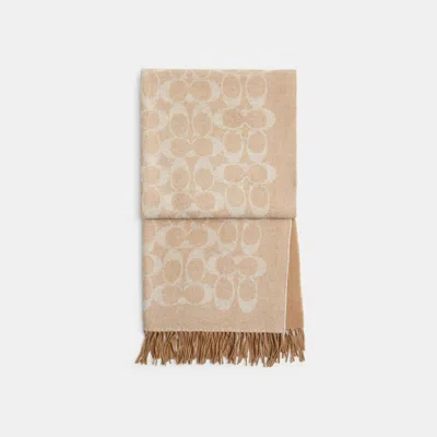 Coach Signature Blanket Scarf In Multi