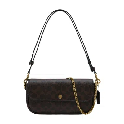 Coach Signature Brook Flap Chain Shoulder Bag In White