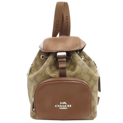 Pre-owned Coach Signature Brown Pvc Leather Backpack ()