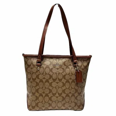 Pre-owned Coach Signature Brown Pvc Tote Bag ()