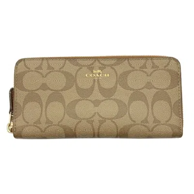 Pre-owned Coach Signature Brown Pvc Wallet (bi-fold) ()