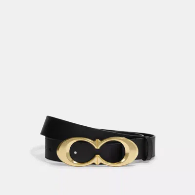Coach Signature Buckle Belt, 38 Mm In Black