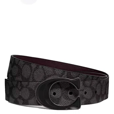 Coach Signature Buckle Cut To Size Reversible Belt In ["grey"]