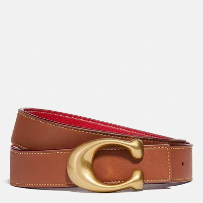 Coach Signature Buckle Reversible Leather Belt