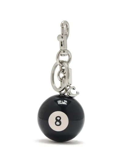 Coach Signature C 8-ball Bag Charm In Metallic