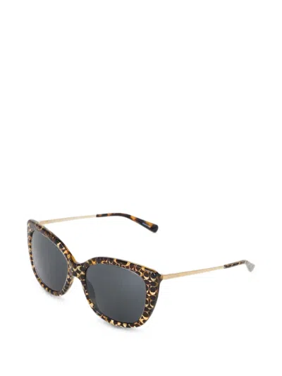 Coach Signature C Geometric-frame Sunglasses In Orange