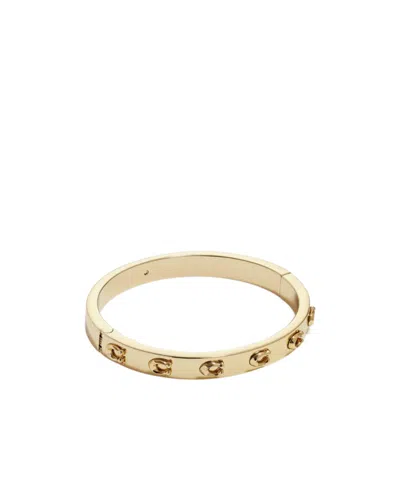 Coach Signature C Hinged Bangle Bracelet In Gold