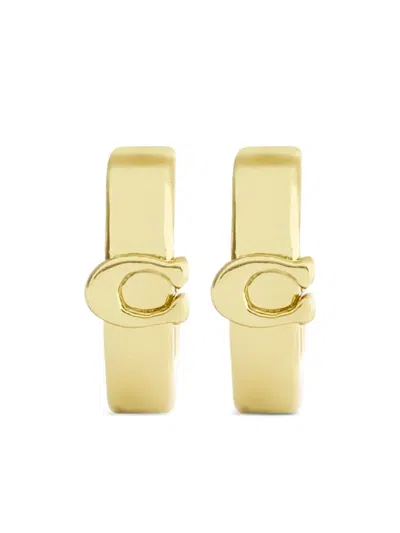 Coach Signature C Hoop Earrings In Gold