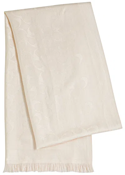 Coach Signature C Logo-jacquard Scarf In White