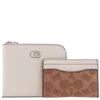 Coach Signature Canvas 3 In 1 L-zip Wallet
