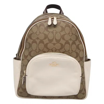 Pre-owned Coach Signature Canvas Backpack Bag ()