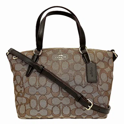 Coach Signature Canvas Leather Shoulder Bag In Gray