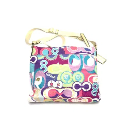 Pre-owned Coach Signature Canvas Leather Shoulder Bag () In Multi