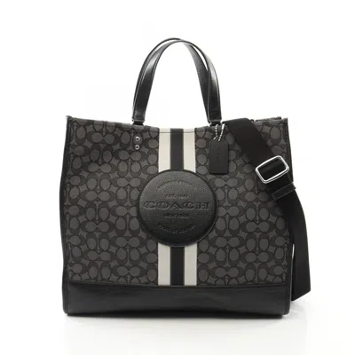 Pre-owned Coach Signature Canvas Leather Tote Bag () In Multi