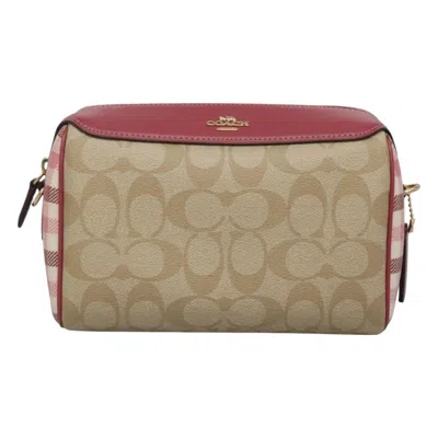 Pre-owned Coach Signature Canvas Shoulder Bag () In Beige