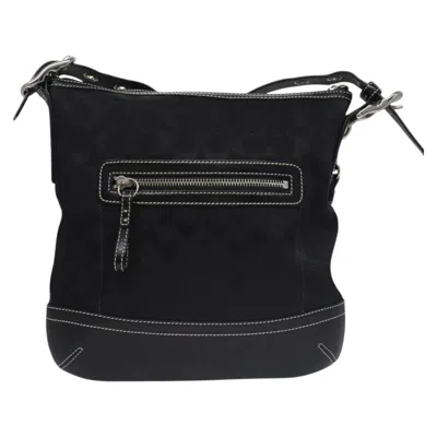 Pre-owned Coach Signature Canvas Shoulder Bag () In Black