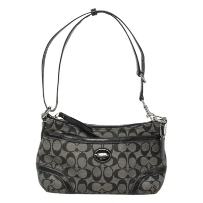 Pre-owned Coach Signature Canvas Shoulder Bag () In Black