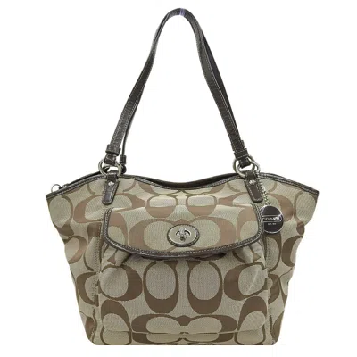 Coach Signature Canvas Tote Bag In Brown