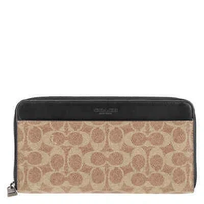 Pre-owned Coach Signature Canvas Travel Wallet 66862 Kha In Beige