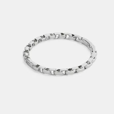 Coach Signature Chain Hinged Bangle In Metallic