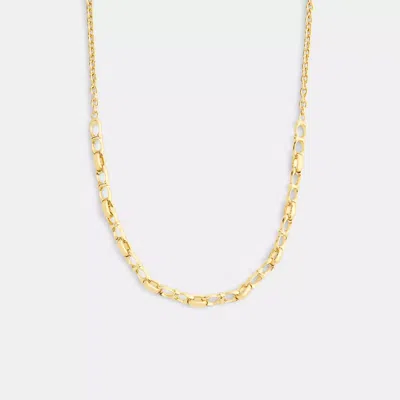 Coach Signature Chain Link Necklace In Yellow