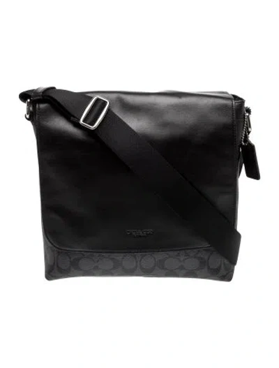 Pre-owned Coach Signature Charles W/ Tags In Black