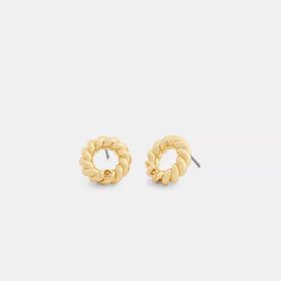 Coach Signature Circle Stud Earrings In Gold