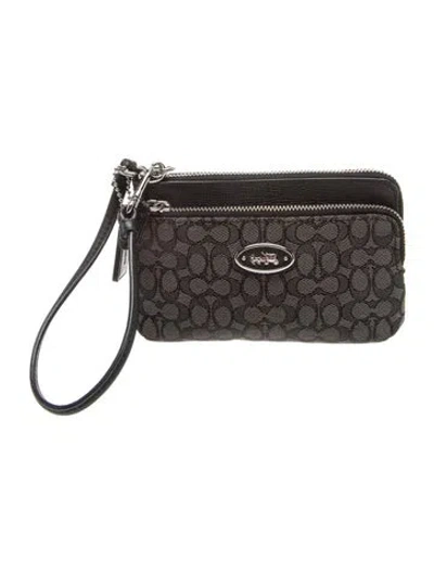 Pre-owned Coach Signature Clutch In Black