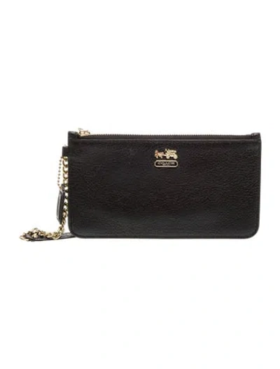 Pre-owned Coach Signature Clutch In Black