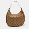 COACH COACH SIGNATURE COATED CANVAS AND LEATHER HARLEY HOBO