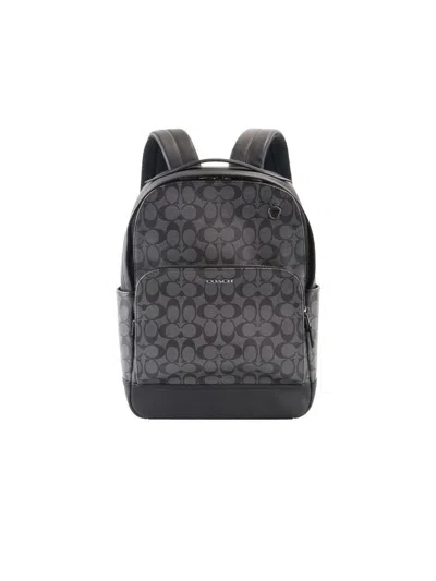 Coach Signature Coated Canvas Backpack In Gray