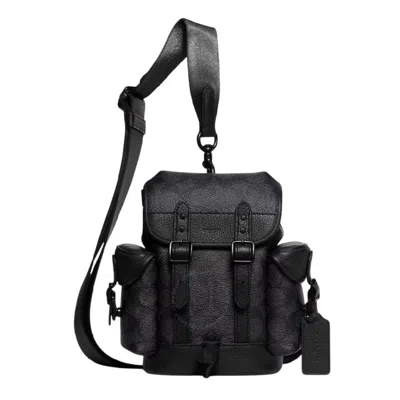 Coach Signature Coated Canvas Backpack In Grey