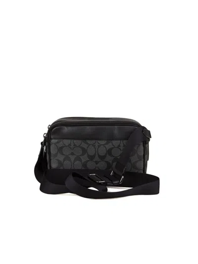 Coach Signature Coated Canvas Crossbody Bag In Black