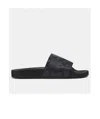Coach Siganture Monogram Printed Slide Sandals In Black