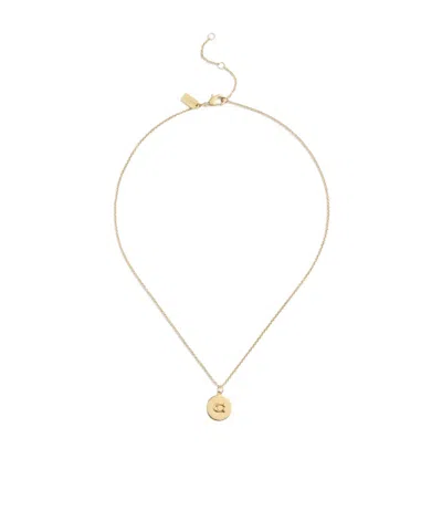 Coach Signature Coin Pendant Necklace In Yellow