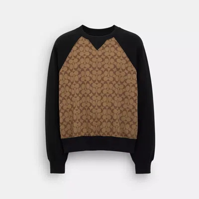 Coach Signature Crewneck Sweatshirt In Brown