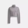 Coach Signature Cropped Turtleneck In Grey