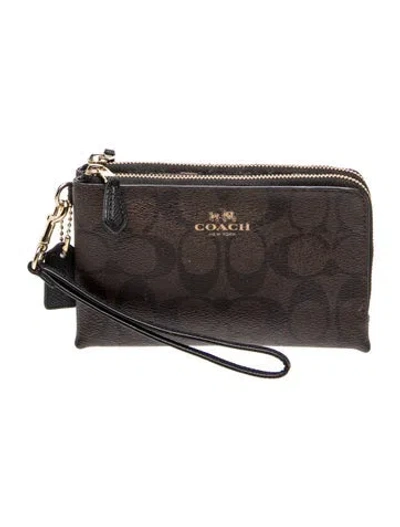 Pre-owned Coach Signature Crossbody Bag In Black
