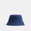 Coach Signature Denim Bucket Hat In Denim