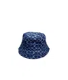 Coach Signature Denim Bucket Hat In Blue