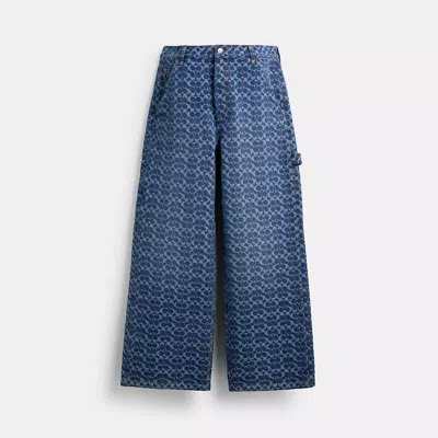 Coach Signature Denim Carpenter Pants In Organic Cotton In Blue