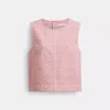 Coach Signature Denim Sleeveless Top In Pink