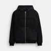 Coach Signature Denim Zip Jacket In Black