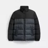 Coach Signature Down Jacket In Recycled Polyester In Grey