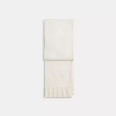 Coach Signature Embossed Knit Muffler In White