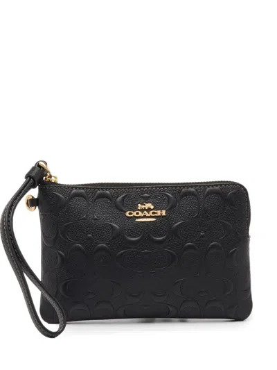 Pre-owned Coach Signature Embossed Mini Bag In Black
