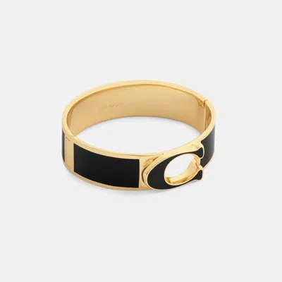 Coach Signature Enamel Statement Hinged Bangle Bracelet In Multi