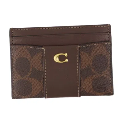 Coach Signature Essential Card Holder In Brown