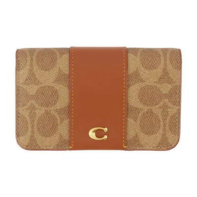 Coach Signature Essential Slim Card Case In Brown